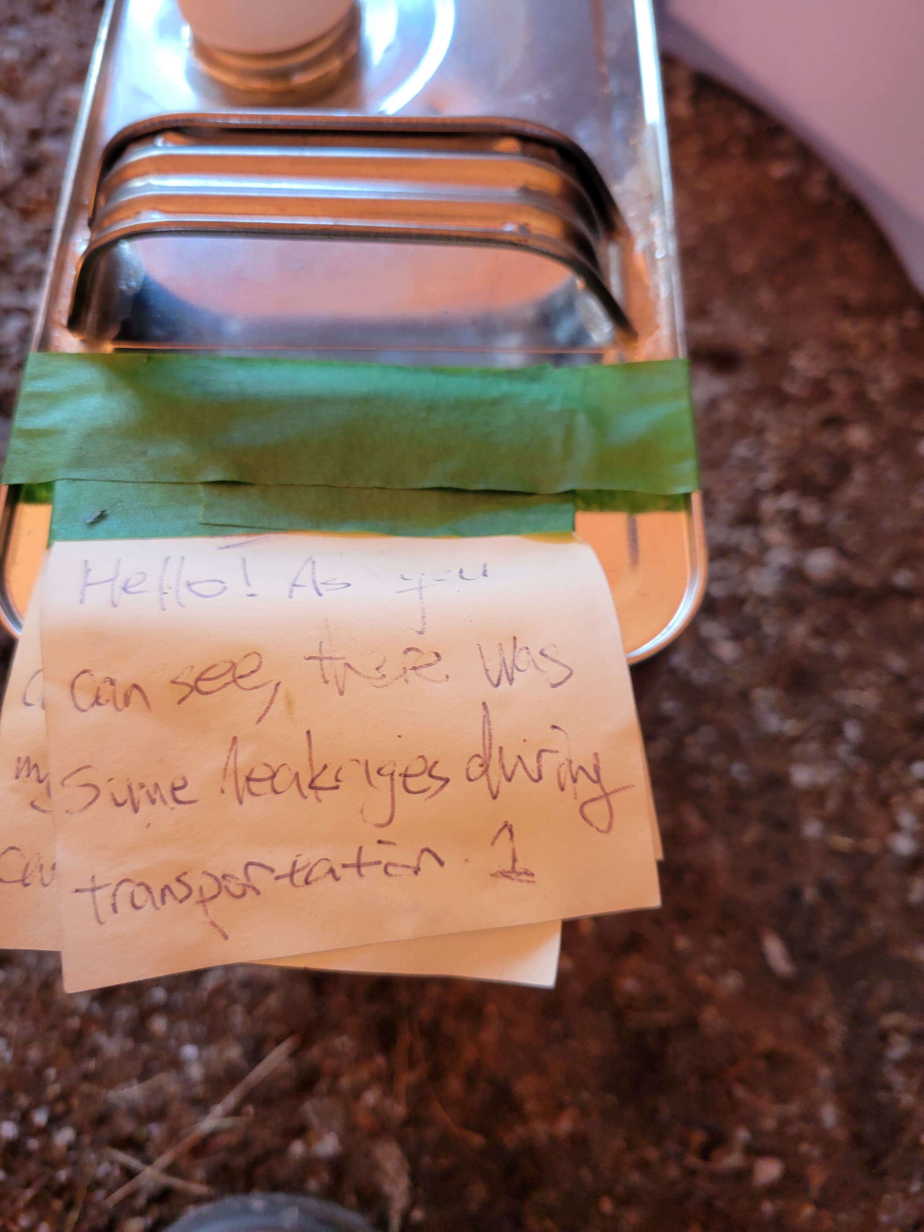 Joe left us a note warning about the leaks and sending much needed warm wishes. PC: Anton Afanassiev