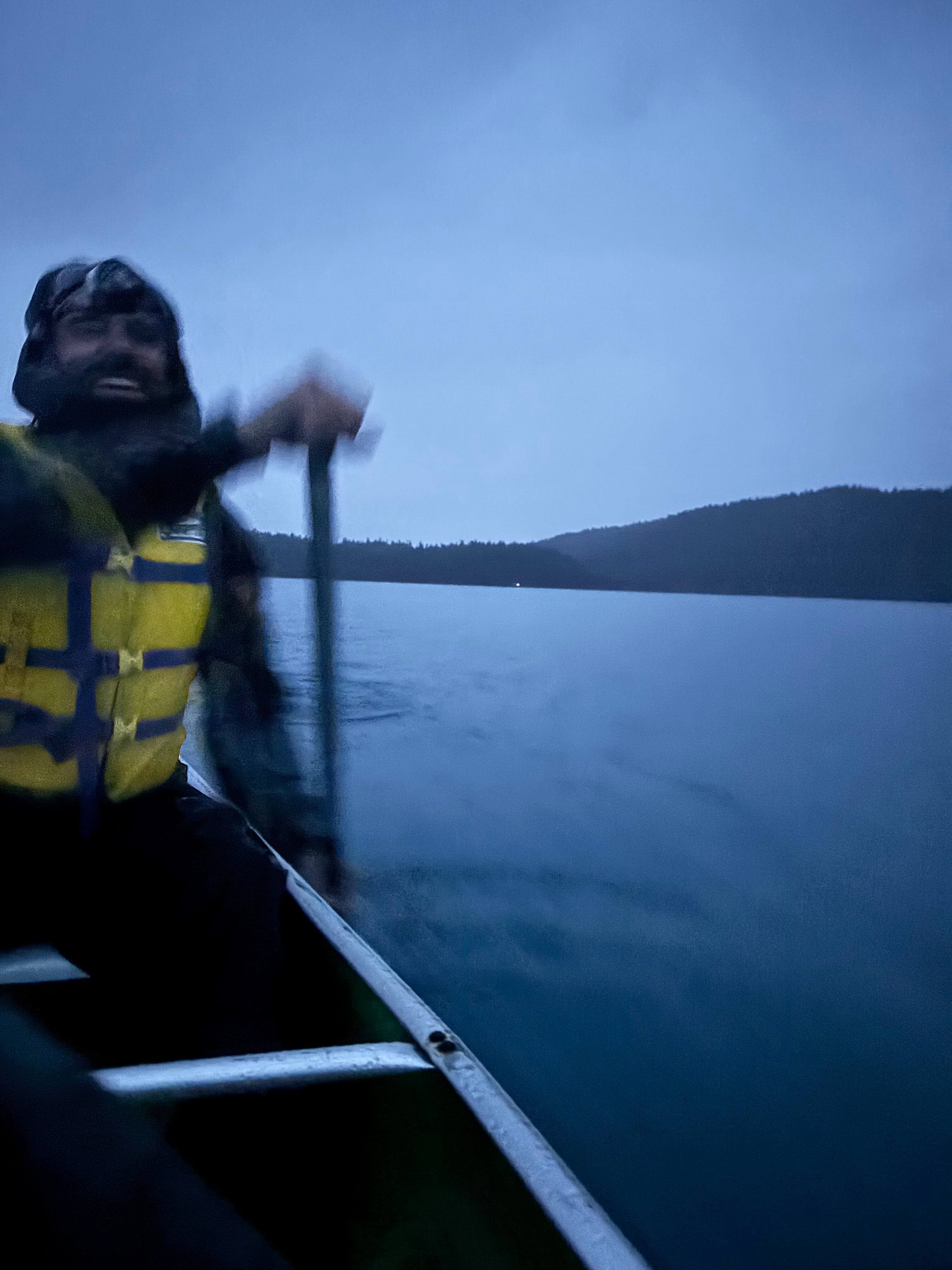 John looking suprisingly cheerful despite the conditions on the lake. PC: Quintus Zhou