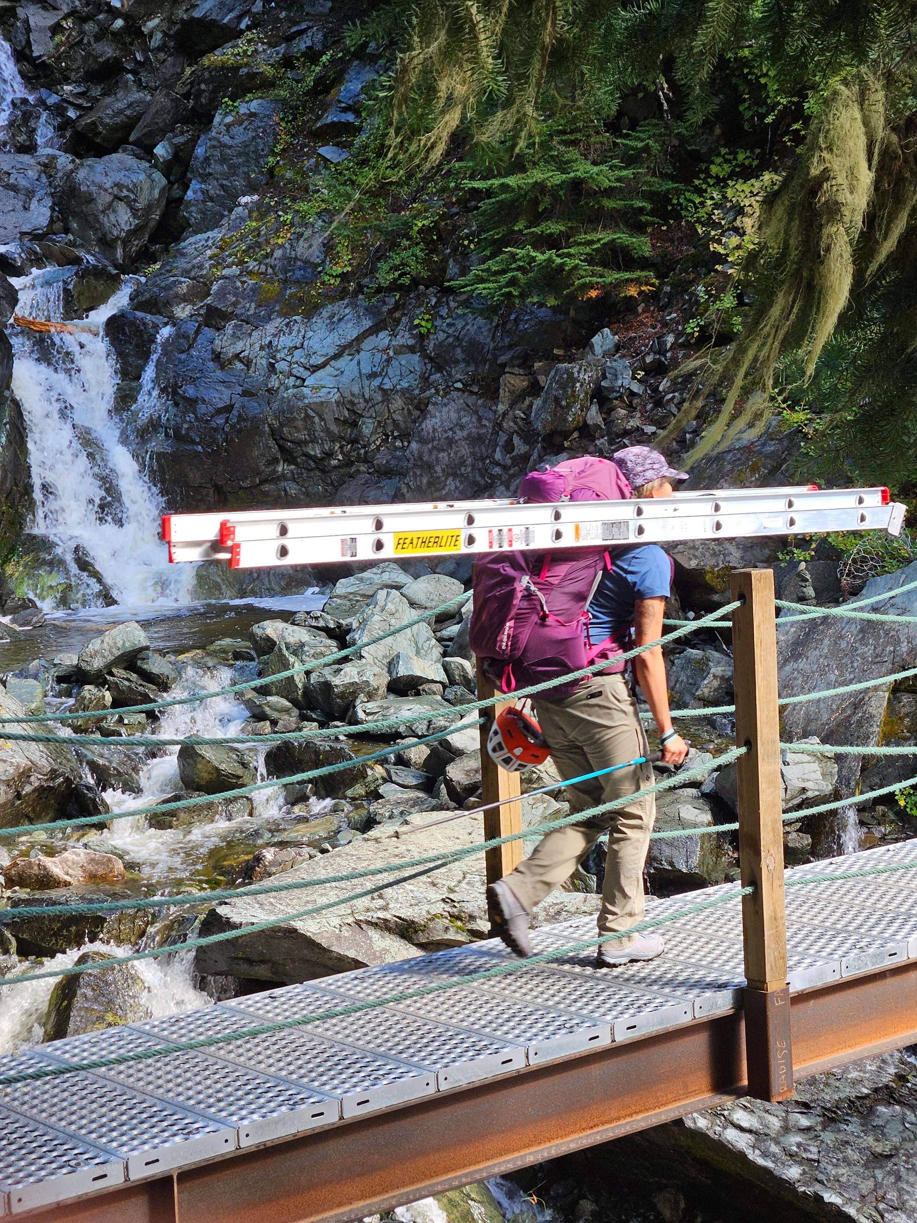 Melissa’s ladder hauling system. PC: Connor Jakes